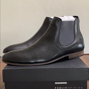 Public Opinion Black Leather Shoes